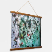 Rustig blauw abstract Houten Overdekte Wandtapijt, Hangend Wandkleed (Gebogen)
