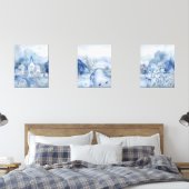 Rustig blauw dorp – Boho Landschap Muurkunst Sets (Slaapkamer)