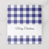 Rustig Blauw Geruit Prettig Kerstfeest (Buitenkant ongevouwen)