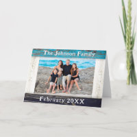 Rustig Blauw Houten Frame Familie Naam Foto