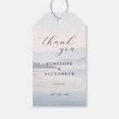 Rustig Blauw Landschap Cadeaulabel (Achterkant)