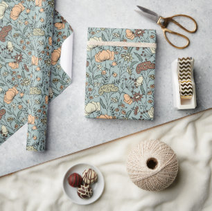 Rustig Blauwgroen weide van wilde bloemen Cadeaupapier