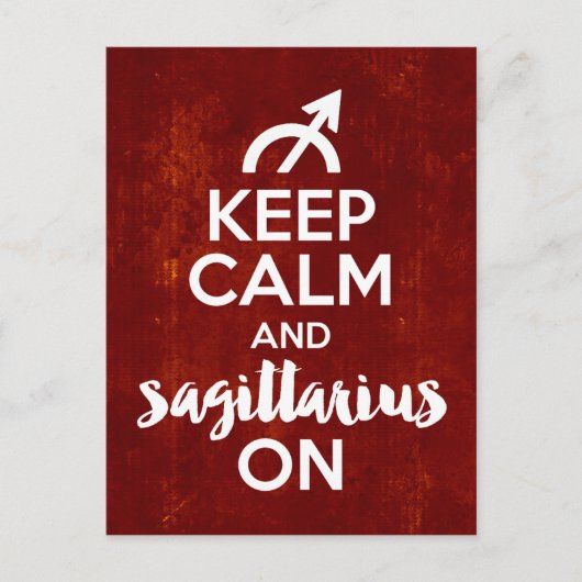 Rustig blijven Boogschutter op verjaardag rood Briefkaart (Voorkant)