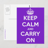 Rustig blijven en doorgaan met Paarse Briefkaart (Voorkant / Achterkant)
