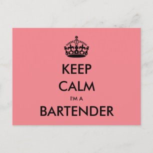 Rustig blijven Ik ben een barman (pub, bar, saloon Briefkaart