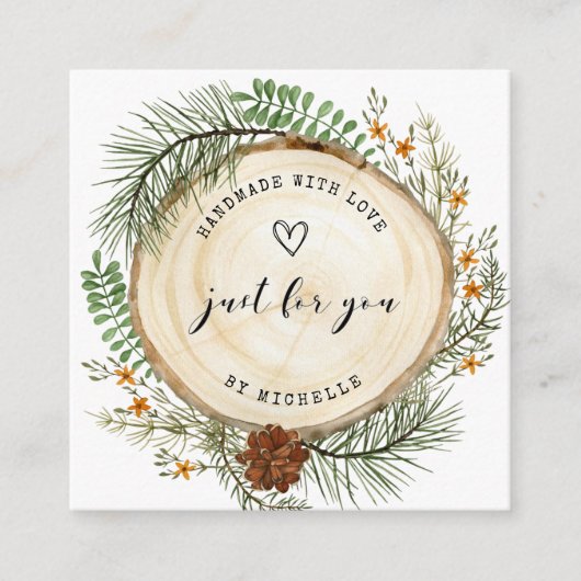 rustig bos handgemaakt met liefdesmanuscript dank  informatiekaartje (Voorkant)