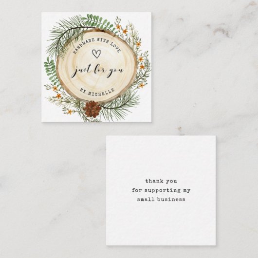 rustig bos handgemaakt met liefdesmanuscript dank  informatiekaartje (Voorkant / Achterkant)