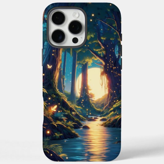 Rustig bos met oude bomen en maanontwerp Case-Mate iPhone case (Achterkant)