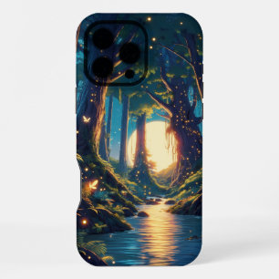 Rustig bos met oude bomen en maanontwerp iPhone 16 pro max hoesje