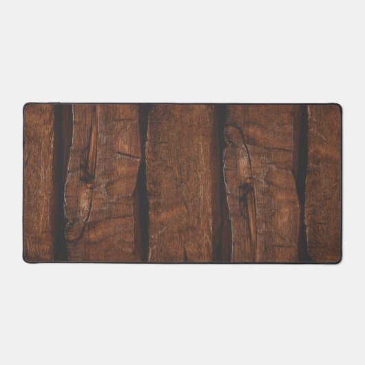 Rustig donkerbruin oud hout bureaumat (Voorkant)