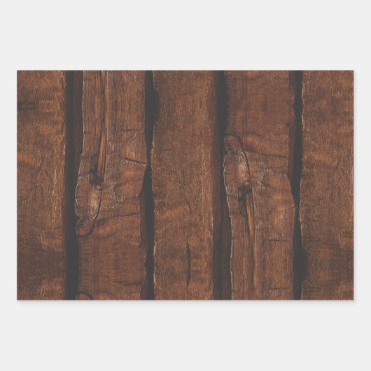 Rustig donkerbruin oud hout inpakpapier vel (Voorkant)