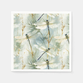 Rustig Dragonfly Watercolor-stijl papier Servet