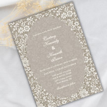 Rustig Elegante Ivoor Kant Romantische Beige Trouw