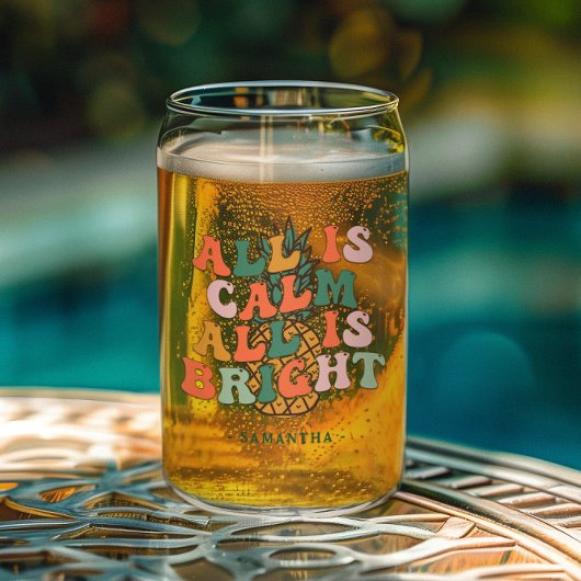 Rustig en helder | Ananas kerstmonogram Blikvorm Glas