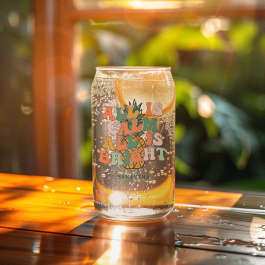 Rustig en helder | Ananas kerstmonogram Blikvorm Glas