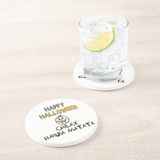 Rustig en ontspannen Happy Halloween Collectie Zandsteen Onderzetter (Zijkant)