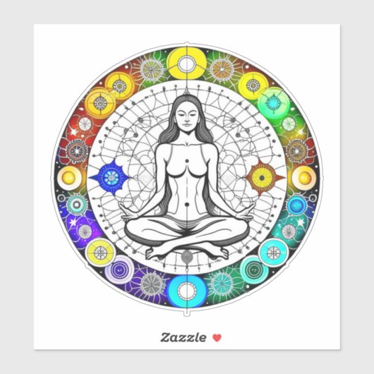 Rustig en serene vreedzame meditatie sticker (Vel)