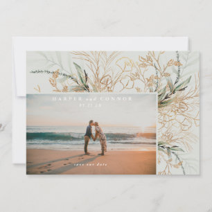 Rustig Eucalyptus Groen Winderig Zee Glas Foto Save The Date