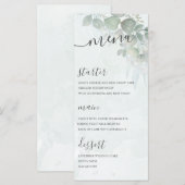 Rustig Eucalyptus Loofwerk Groen Huwelijk Menu (Voorkant / Achterkant)