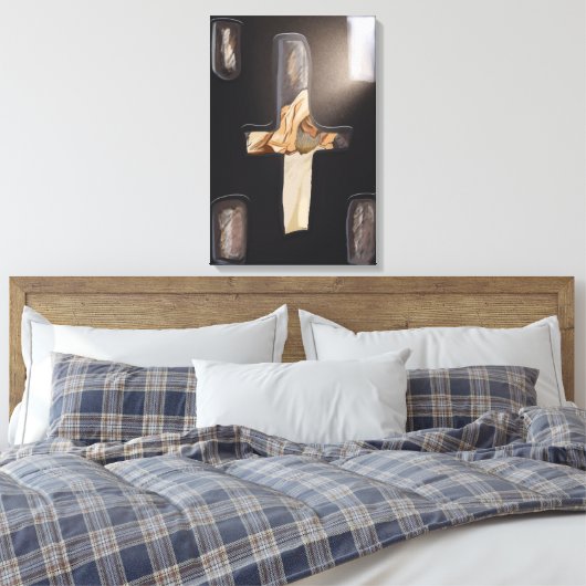 Rustig gezien ~ Kruisvormig Venster, Wedden Emmanu Canvas Afdruk (Insitu (Slaapkamer))