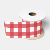 Rustig Gingham Rood Wit Kerstmis Lint (Spoel)