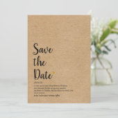 Rustig Gold Heart Script Save the Date Definition (Staand voorkant)