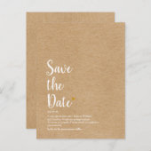 Rustig Gold Heart Script Save the Date Definition Aankondigingskaart (Voorkant / Achterkant)
