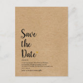 Rustig Gold Heart Script Save the Date Definition Briefkaart (Voorkant)