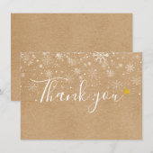 Rustig gouden hart script kerst bedankkaart (Voorkant / Achterkant)