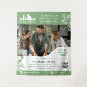 Rustig groen laat wellness promo kleine bedrijven wandkleed