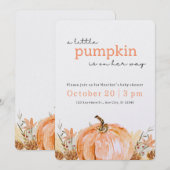 RUSTIG! Herfst Baby shower Invitation - Details to Kaart (Voorkant / Achterkant)