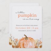 RUSTIG! Herfst Baby shower Invitation - Details to Kaart (Voorkant / Achterkant)