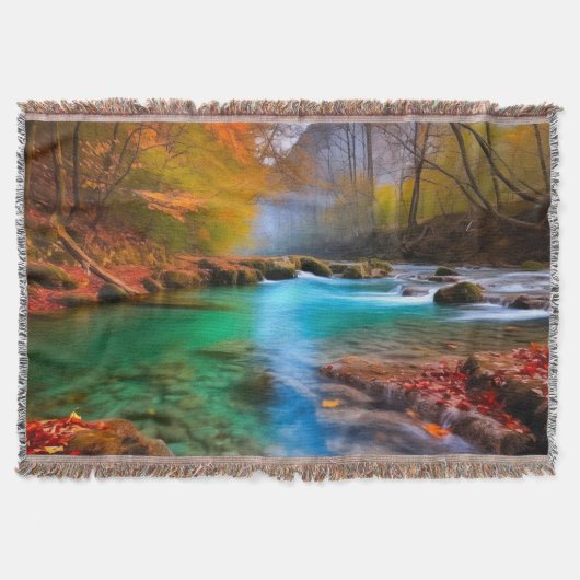 Rustig herfst rivierlandschap deken (Voorkant)