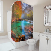 Rustig herfst rivierlandschap douchegordijn (In situ)