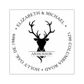 Rustig hertengewei met monogram 	rubberstempel (Afrduk)