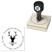 Rustig hertengewei met monogram 	rubberstempel (Gestempeld)