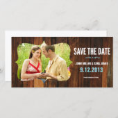 Rustig hout bespaart de datum save the date (Voorkant / Achterkant)