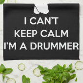 Rustig, ik ben een drummer, ik kan niet rustig bli theedoek (Gevouwen)