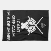 Rustig, ik ben een drummer, ik kan niet rustig bli theedoek (Horizontaal)