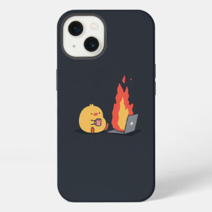 Rustig in chaos – Schattigee Yellow Bird & Fiery L iPhone 13 Hoesje