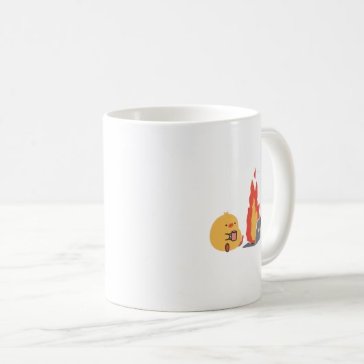 Rustig in chaos – Schattigee Yellow Bird & Fiery L Koffiemok (Voorkant rechts)