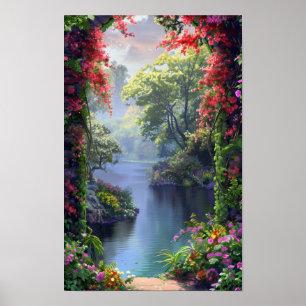 Rustig Japans Tuin Archway Poster