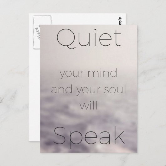 Rustig je geest en je ziel zal spreken briefkaart (Voorkant / Achterkant)