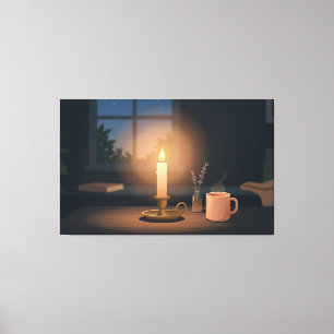 Rustig Kaarslicht Canvas Afdruk