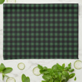 Rustig Kerst Groen & Zwart Buffalo Plaid Theedoek (Gevouwen)