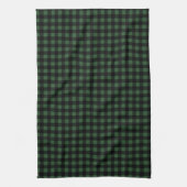 Rustig Kerst Groen & Zwart Buffalo Plaid Theedoek (Verticaal)