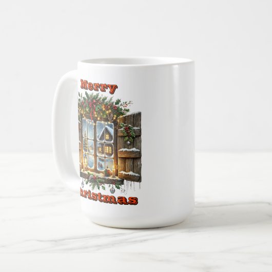 Rustig kerstschemering Uitzicht Koffiemok (Voorkant links)