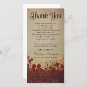 Rustig klaprozenveld | Condoleance dankjewel Bedankkaart (Voorkant / Achterkant)