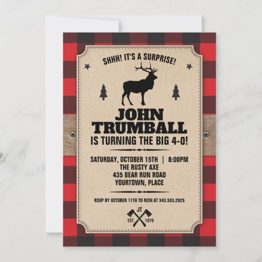 Rustig kraftpapier met Buffalo-rôze met eland Kaart (Voorkant)