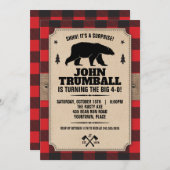 Rustig kraftpapier uitziende Buffalo Plaid met Bee Kaart (Voorkant / Achterkant)